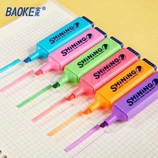 ปากกาไฮไลท์ หัวตัดยี่ห้อ BAOKE MP-4904 ปากกาไฮไลท์ขนาดใหญ่ ขนาดหัวกว้าง5มิลลิเมตร มีให้เลือก 7สี