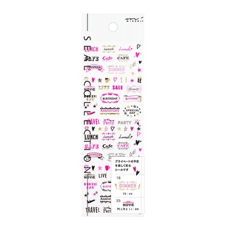 MIDORI Sticker 2270 Letter Pink (D82270006) l สติ๊กเกอร์ลายข้อความ สีชมพู แบรนด์ MIDORI จากประเทศญี่ปุ่น