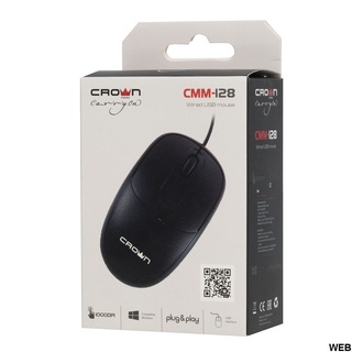 เมาส์มีสาย crown CMM-1283D Wired USB optical mouse 1000 DPI สำหรับคอมพิวเตอร์และแล็ปท็อป