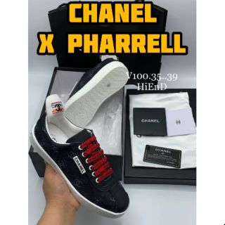 CHANEL SNEAKER X PHARRELL รองเท้าผู้หญิง รองเท้าผ้าใบผู้หญิง รองเท้าลำลองผู้หญิง รองเท้าแท้100%