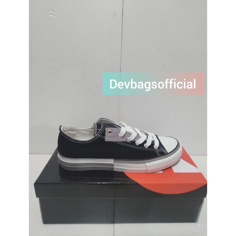 Airwalk canvas basic black white - รองเท้า airwalk - รองเท้านักเรียน - รองเท้าทํางาน - airwalk origi