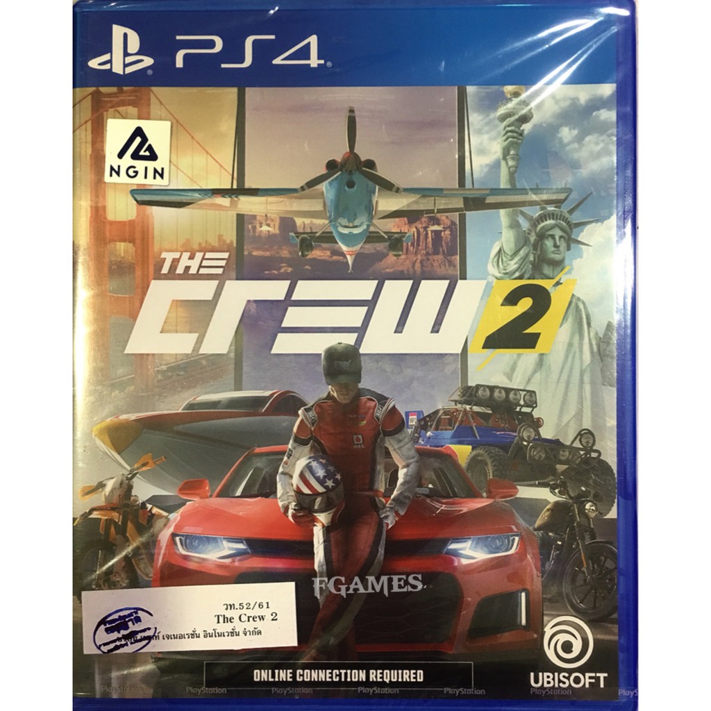 PS4 The Crew 2 (Zone3/Asia)( English ) แผ่นเกม ของแท้ มือ1 มือหนึ่ง ของใหม่ ในซีล แผ่นเกมส์