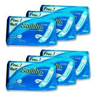 ผ้าอนามัยแบบห่วง Sanita สำหรับมารดาหลังคลอด ประจำเดือนมามาก ผู้ป่วยการหลังผ่าตัด ห่อละ 10 ชิ้น แพค 6