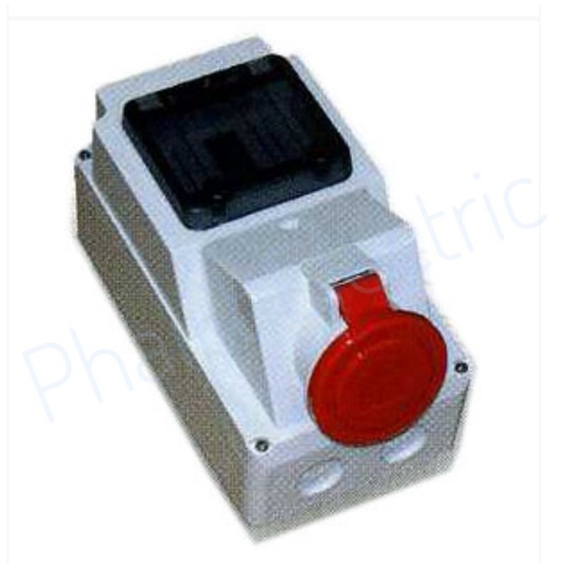 Haco 75243-6 Wall Sockets With DIN-Rail-IP44(เต้ารับพร้อมอุปกรณ์ เสริมราง DIN ชนิดลอย) 32A, 400V, 4P