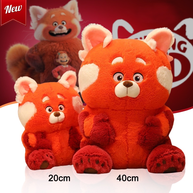 หมอนตุ๊กตานุ่ม รูปการ์ตูนดิสนีย์ Turning Red แพนด้า สีแดง ขนาด 20 ซม. ของขวัญสําหรับเด็ก