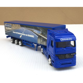 1/87 Trailer Ad Truck หัวลากสีน้ำเงิน รุ่น Benz Actros โฆษณา Kraiburg (รถยาว 18 cm)