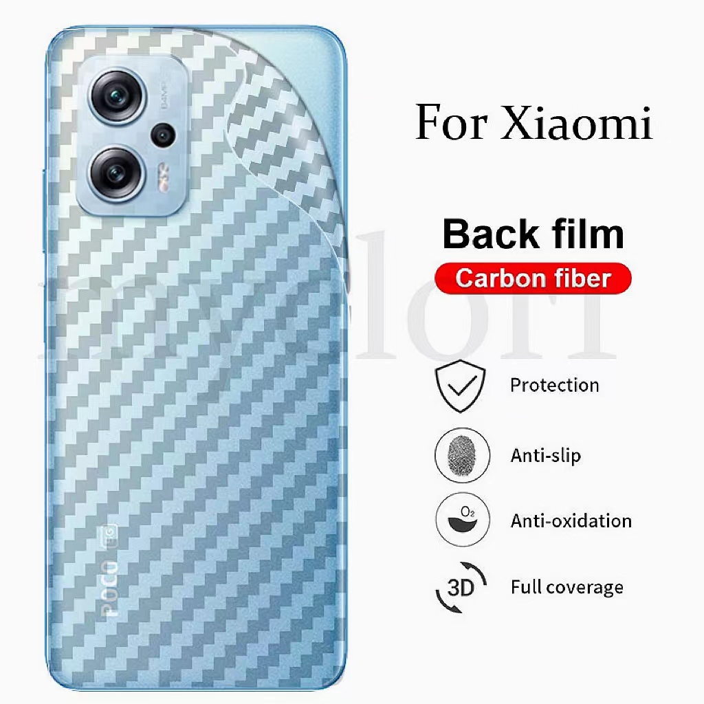 ฟิล์มหลังลายเคฟล่า Xiaomi xiomi Poco C85 C75 C61 F6 F5 F4 M6 Plus M5 M5s X6 X4 GT C40 Pro 4G 5G 2024