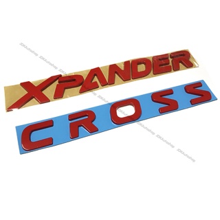 ป้ายโลโก้ XPANDER CROSS ตัวนูน 3D สีแดง ติดฝากระโปรง สำหรับ MITSUBISHI XPANDER XPANDER CROSS