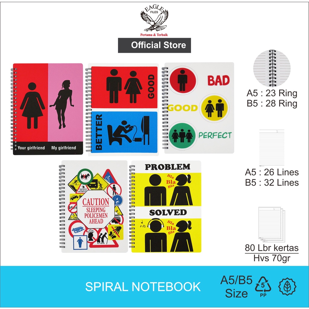TOMEX Spiral Notebook / Notebook Diary Spiral Notebook A5 / B5 80 แผ่น