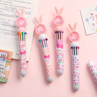 ปากกาลูกลื่น 10 สี กระต่ายน่ารัก สํานักงาน เครื่องเขียนนักเรียน ปากกา