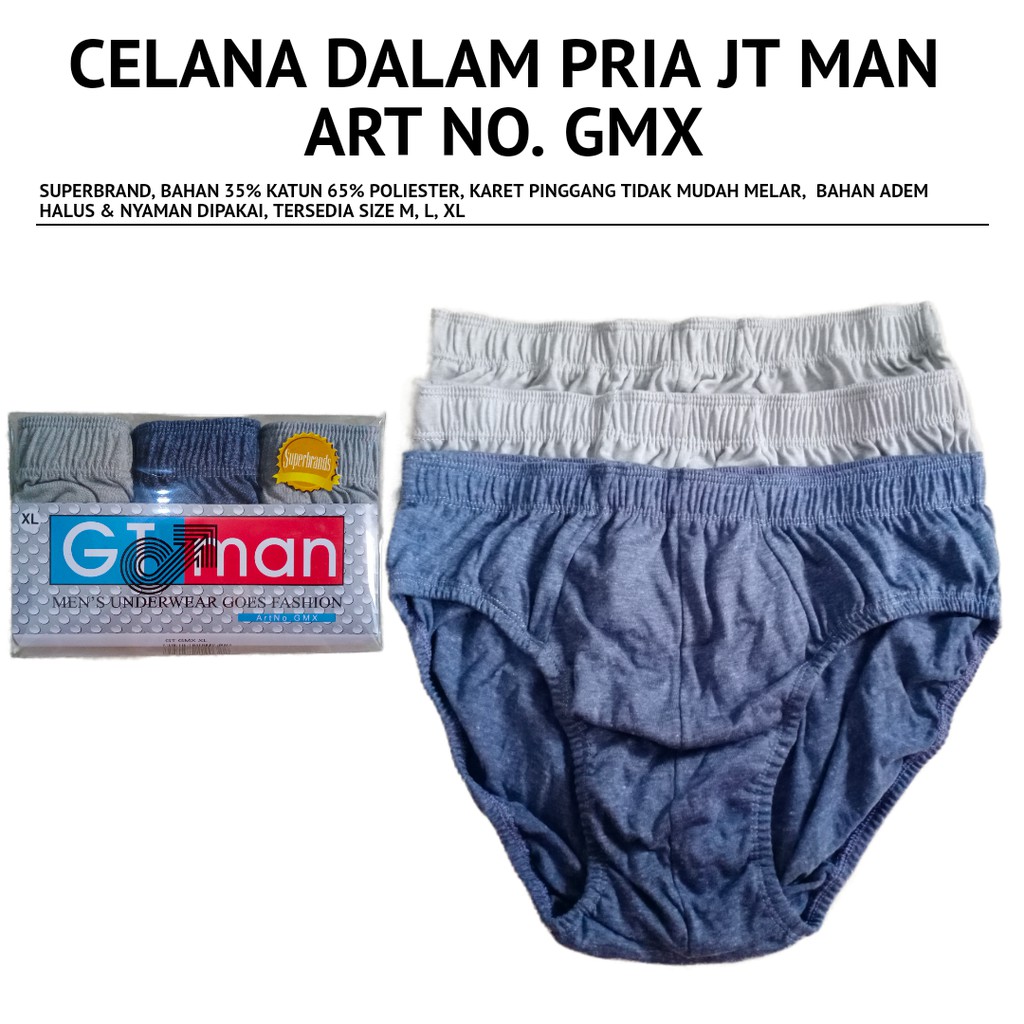 Katun Men& 39;s GT MAN Art GMX ชุดชั้นในผ้าฝ้าย Size ML XL | ซีดีจีทีแมน | Jt MAN MEN& 39;S PANTS