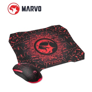 MARVO M-115+G1 ชุดเมาส์+แผ่นรองเมาส์เกมมิ่งเกียร์  DPI 1200-7200 มาโครได้