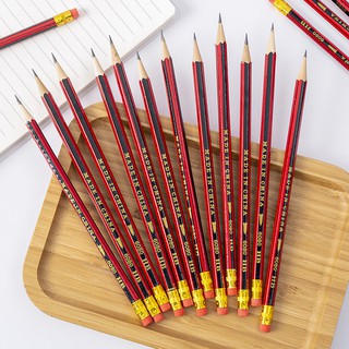 15PCS ดินสอไม้HB ดินสอไม้ ดินสอเกรดA พร้อมยางลบ อุปกรณ์เครื่องเขียน ดินสอ