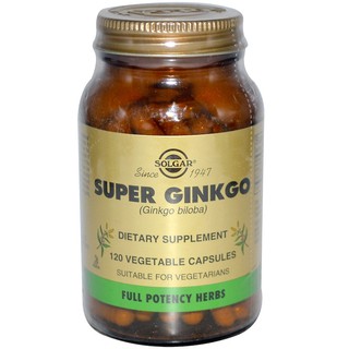 Solgar, Super Ginkgo, 120 Vegetable Capsules ใบแป๊ะก๊วย