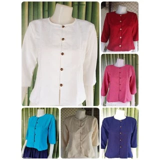 #เสื้อผ้าฝ้าย *คอกลม*กระดุมหน้า5เม็ด