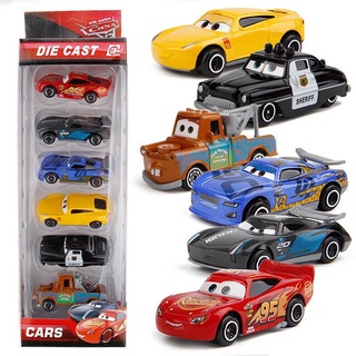 ของเล่นโมเดลรถยนต์ Disney Pixar Lightning Mcqeen Racer สําหรับเด็ก เก็บสะสม 6 ชิ้น