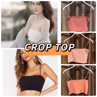 สายเดี่ยวครอป Crop Top ผ้าร่อง คัตติ้งเนี้ยบ เนื้อผ้าดี