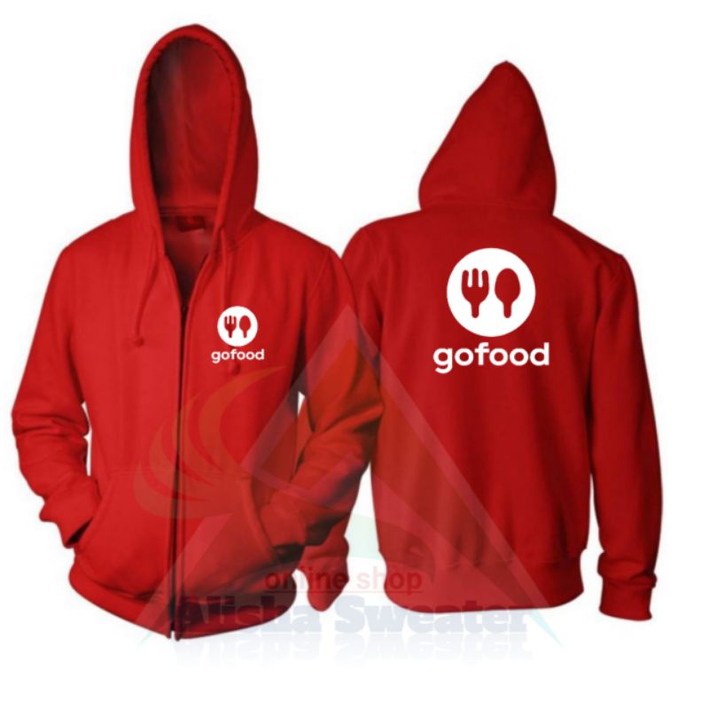 MERAH RED MENS JACKET GOFOod jAkeT ZIPPER HOODIE DRIVER FOOD JACKET RED ZIPPER GOPOOD BLACK FOOD JAC