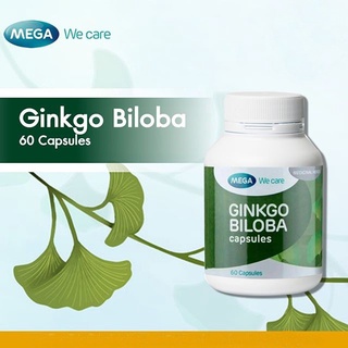 Ginkgo Mega We Care ใบแปะก๊วย จิงโกะ บำรุงสมอง 60 แคปซูล