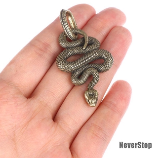 [NeverStop] พวงกุญแจทองเหลือง รูปงู ขนาดเล็ก อุปกรณ์เสริม สําหรับรถยนต์ 1 ชิ้น