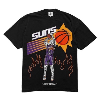 เสื้อยืดผ้าฝ้าย เสื้อยืด พิมพ์ลายทีมบาสเก็ตบอล High Street Wl The City Of Phoenix Sun Devin Booker สําหรับผู้ชาย