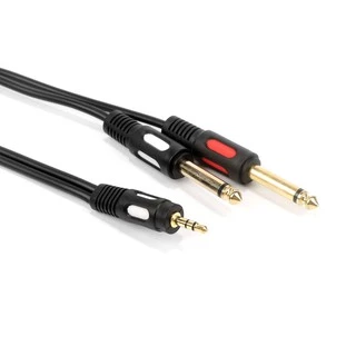 【1.5M/3M/5M/10M】3 . 5 มม. male to dual 6 . 35 มม. อุปกรณ์สายเคเบิ้ลเสียงสําหรับ mixer