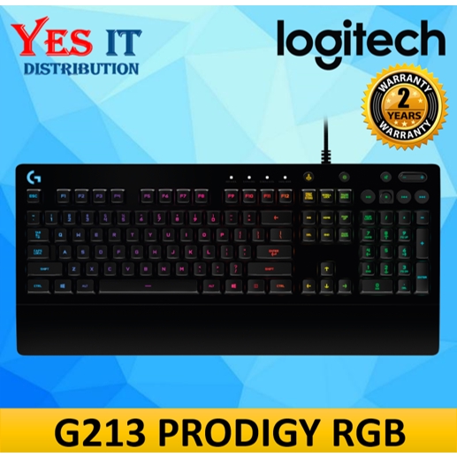 LOGITECH G213 PRODIGY คีย์บอร์ดเกม RGB พร้อมไฟ RGB