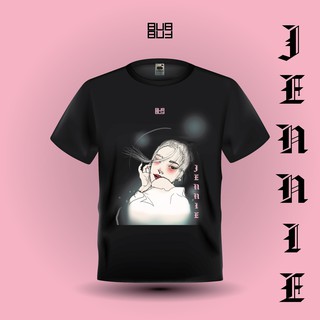 BUBBUF เสื้อยืด fruit of the loom สกรีน ลาย jennie blackpink how you like that (B)