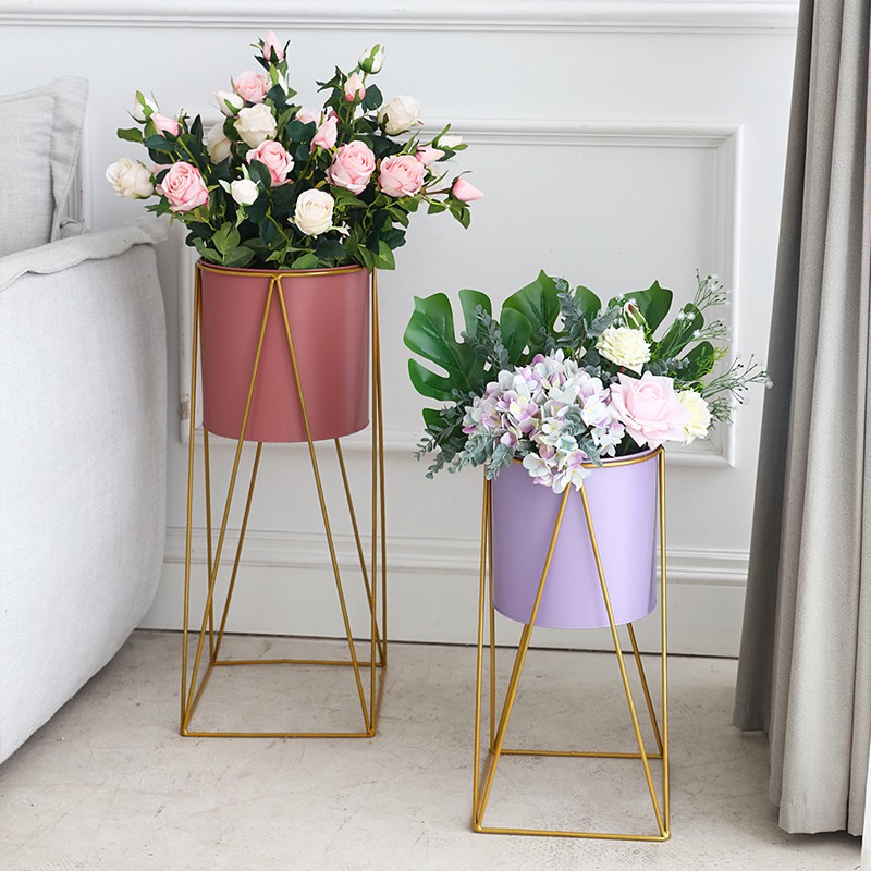 Light luxury Nordic modern minimalist flower shelf flower pot rack ...
