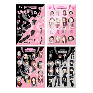 black pink sticker สติ๊กเกอร์black pink Pink (วาดเองหมดทุกลาย)venom set สติ๊กเกอร์ไดคัทกันน้ำ a6