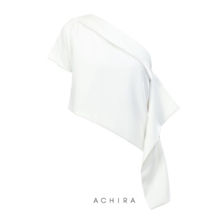 ACHIRA เสื้อปาดไหล่ สีขาว