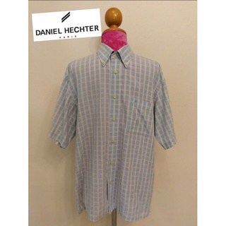 DANIEL HECHTER Brand_2nd hand เสื้อเชิ้ตแขนสั้นผ้าฝ้าย​ 100​% แท้มือสองกระสอบนำเข้า​ SIZE 16/41