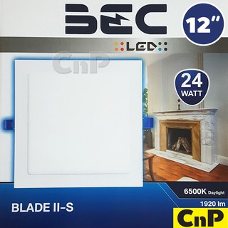 BEC โคมไฟดาวน์ไลท์ ฝังฝ้า 12 นิ้ว (12") Panel LED 24W รุ่น BLADE II-S