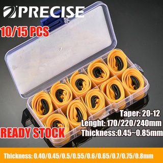 PRECISE 10/15 ชิ้น ยางหนังสติ๊กแบน สายนาฬิกาข้อมือยาง แบบแบน หนา 20-12 0.45~0.85 มม. ยาว 170 220 240 มม. 10 15 ชิ้น