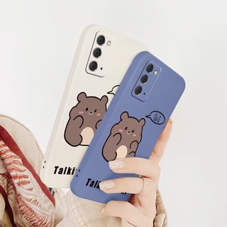 เคสหมีน้อยพูดเคสมือถือ ซิลิกาเจลเหลว Phone Case For Samsung Galaxy Note 20 Ultra 20Ultra 10 Plus 10Plus 9  กันกระแทก การป้องกันเลนส์กล้อง ปกหลังแบบอ่อน