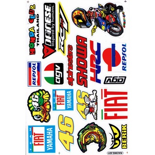 สติกเกอร์แต่งรถ ติดรถยนต์ รถมอเตอร์ไซค์ หมวกกันน็อค โลโก้ สปอนเซอร์ Racing sticker Sponsor ขนาด 27 x 18 cm ST350