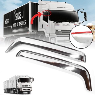 กันสาดประตู สแตนเลส รุ่น อีซูซุ เดก้า ISUZU DECA 240 300 360 FRR 190 210 NPR 150 ใช้ได้กับรถ 6 ล้อ 10 ล้อ 2 ชิ้น