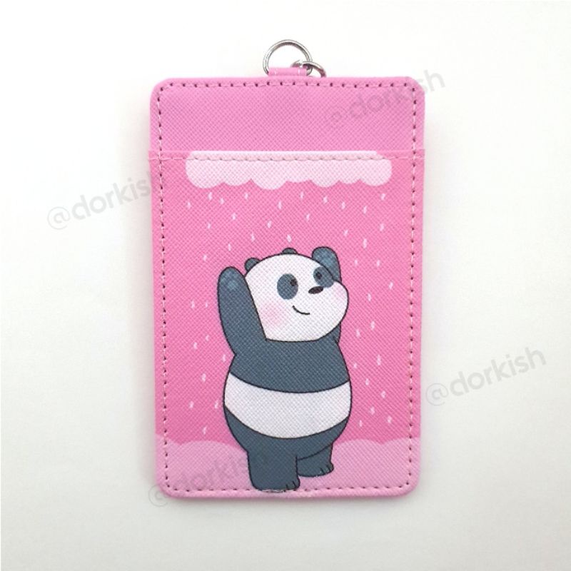 น่ารัก We Bare Bears Panda Bear Ezlink Card Holder พร้อมพวงกุญแจ