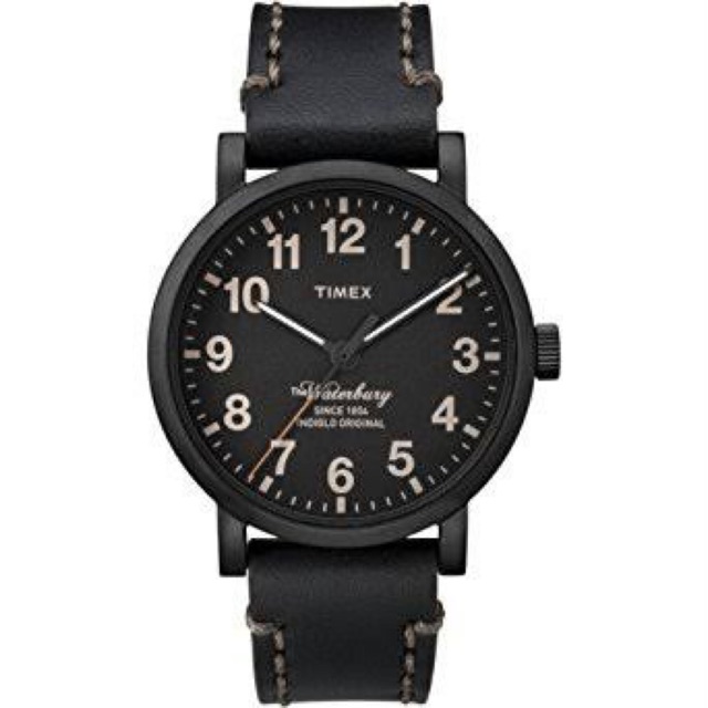Timex TW2P59000 นาฬิกาข้อมือผู้ชาย สายหนัง สีดำ