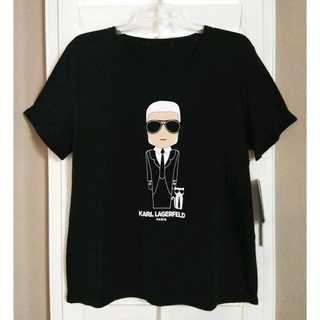 [S-5XL]เสื้อยืด พิมพ์ลายกราฟฟิคแมว Karl La g er f e l d Paris Karl สําหรับผู้ชาย