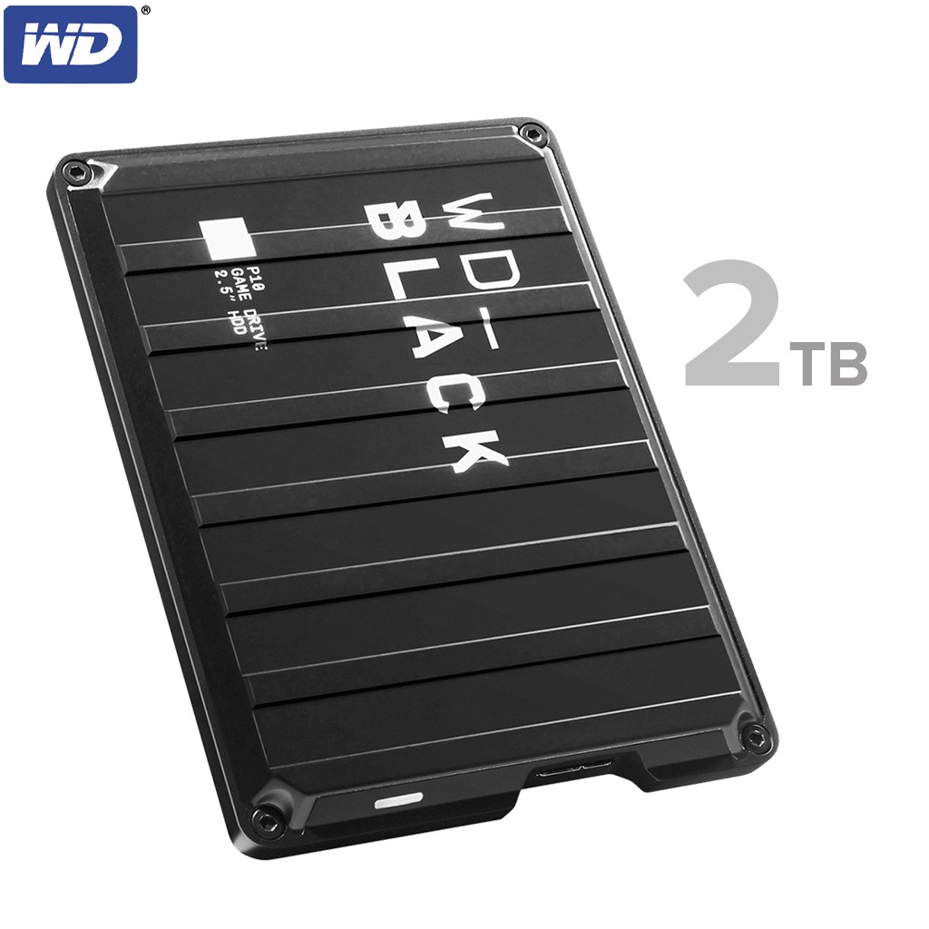 WD BLACK P10 Game Drive HDD 2TB ฮาร์ดดิสก์แบบพกพา Micro B (WDBA2W0020BBK-WESN) Harddisk Read 140 MB/s ประกัน Synnex 3ปี