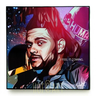 The Weeknd &amp; Daft Punk เดอะ วีคเอนด์ ดาฟท์ พังค์ รูปภาพ​ติดผนัง pop art กรอบรูป แต่งบ้าน ของขวัญ รูปภาพ