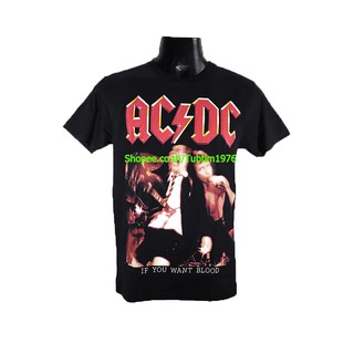 เสื้อยืดผ้าฝ้ายเสื้อวง Ac/Dc เสื้อวงดนตรีต่างประเทศ เสื้อวินเทจ acdc เอซี/ดีซี ACD1733L XL  XXL 3XL