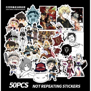 สติ๊กเกอร์ไดคัท สติ๊กเกอร์ แบล็กโคลเวอร์ sticker black clover 50 ชิ้น (6 cm) อัสตา Asta ของเล่น ของสะสม DIY