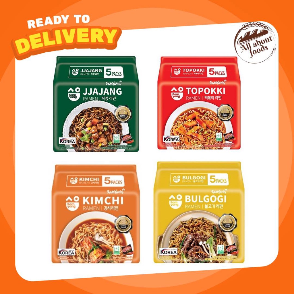Samyang Ramen Topokki/Kimchi/JJAJANG/Bulgogi ซัมยัง ต๊อกโปกี ราเมง กึ่งสำเร็จรูปแบบแห้งสไตล์เกาหลี