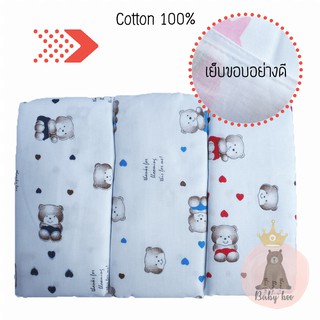 ผ้าอ้อมผ้าสาลู cotton 100%  27 นิ้ว เกรดAAA+ แพ็ค 12 ผืน คละสี (ลายBear) สินค้าพร้อมส่ง