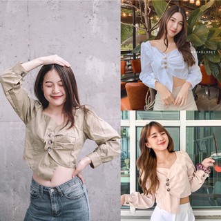 mesacloset เฉียงกระดุมหน้า เนื้อผ้า cotton CARDIGAN_NISTA​