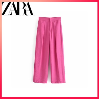 Zara ใหม่ กางเกงขากว้าง เอวสูง ทรงตรง ทรงหลวม สําหรับผู้หญิง