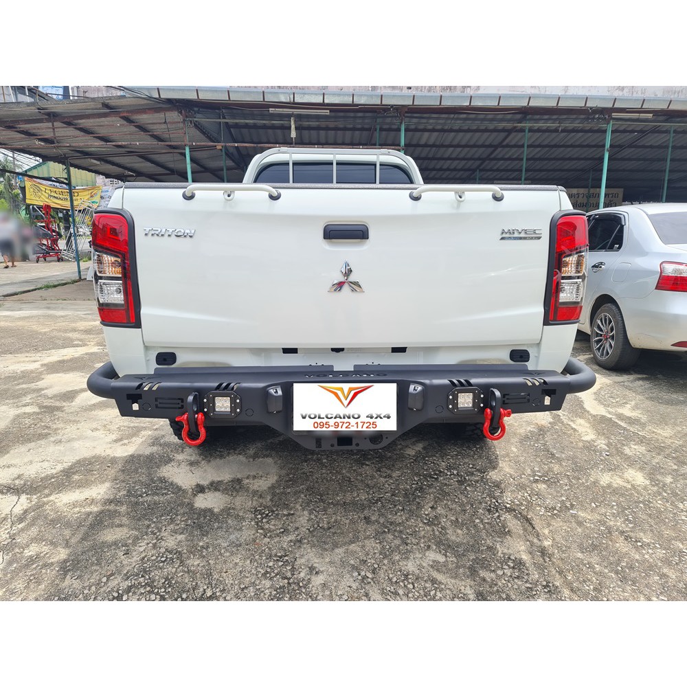 กันชนหลังออฟโรด ไทรทัน 2014-2023 LED 302 เหล็กหนาลากได้ 2.8 ตัน แถมห่วง 1 คู่ กันชนออฟโรด triton 201