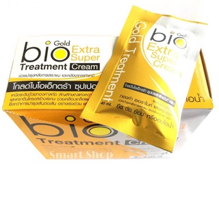 gold bio extra ทรีทเม้นท์หมักผมกล่องสีทอง 1กล่องมี 24 ซอง